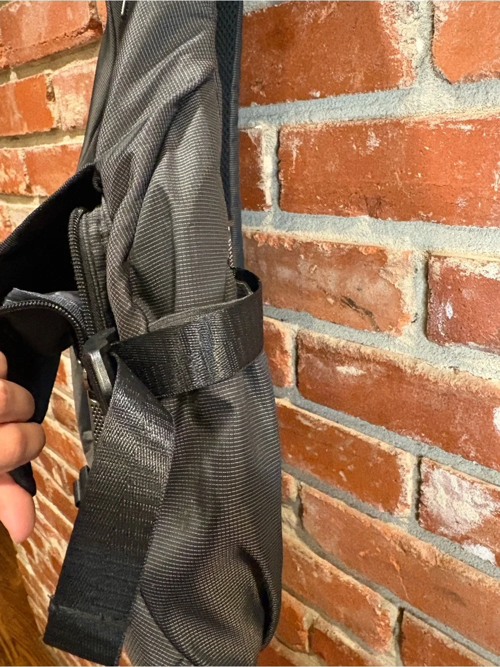 Vanlison Charcoal Grey Crossbody Sling Bag Backpack Multi Pocket Travel Daypack